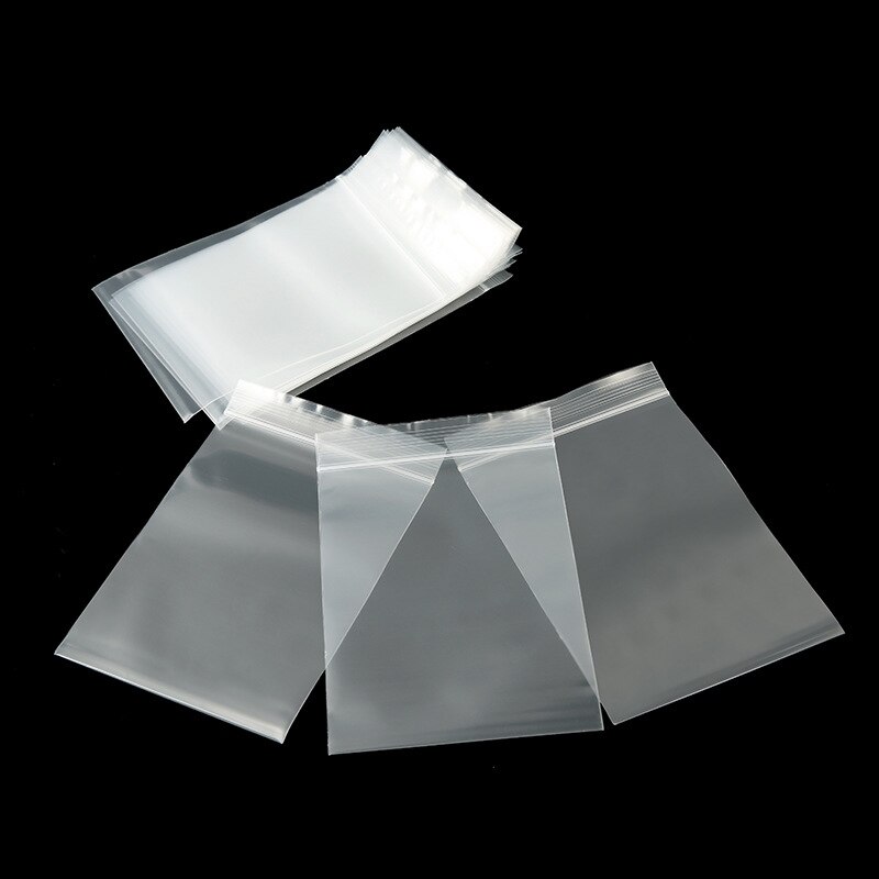 100pcs/lot Resealable Zip Lock Bags Self Seal Clear Plastic Poly Bag Food Storage Package Reclosable Fresh Bag