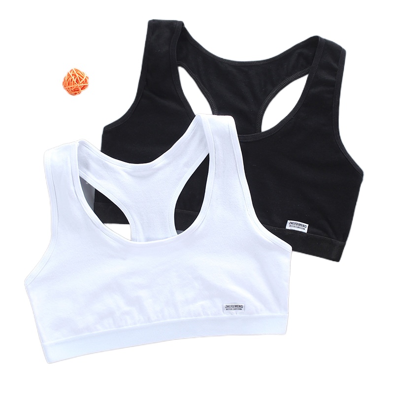 Sujetadores de entrenamiento para niñas de 12 años, ropa interior suave, accesorios transpirables, sujetadores deportivos para adolescentes de 8-15 años, 2 uds.: A 2pcs