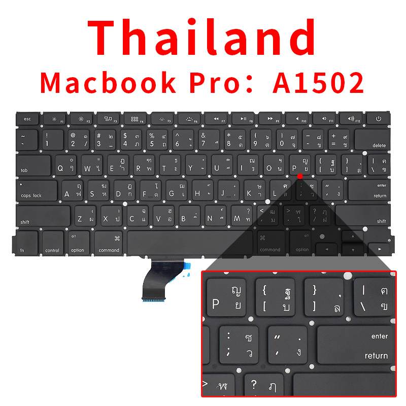 A1502 keyboard for Macbook Pro Retina 13.3 inches laptop ME864 ME865 ME866 keyboards Brand: dark green