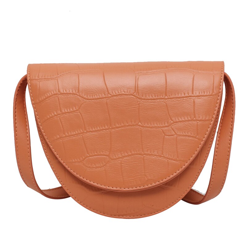 Crossbody tassen voor dames leren schoudertas klep messenger bag effen kleur dames portemonnee vintage zadeltas: Oranje schoudertas
