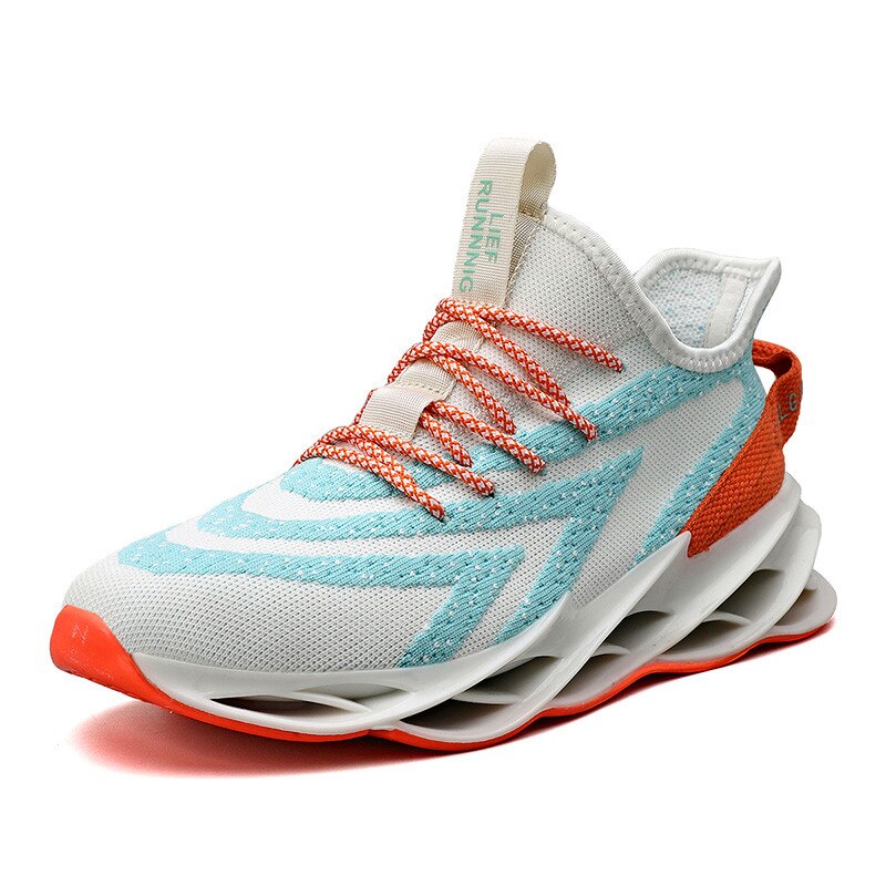 High end trendy herresneakers trend udendørs vulkaniserede sko letvægts behagelige fritidssko blade tide sko: Himmelblå / 9.5