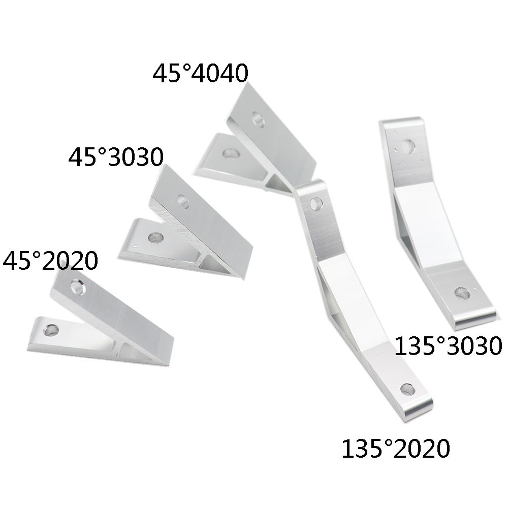 4 stk  /3030/4040/4545/6060/8080/9090/3060/4080/4590 45/135 gradere vinkel hjørneforbindelse til aluminium støtteføringe