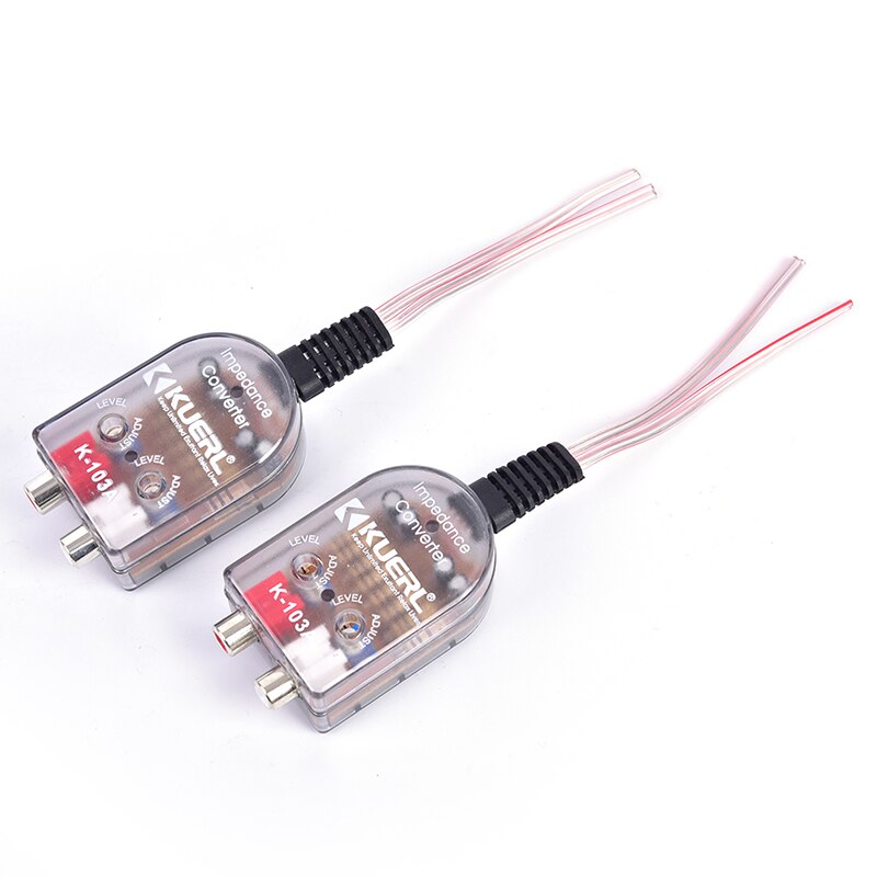 Aramox 4 Channel Audio Impedance Converter - High To Low Line Output Adapter For Car Stereo 12V