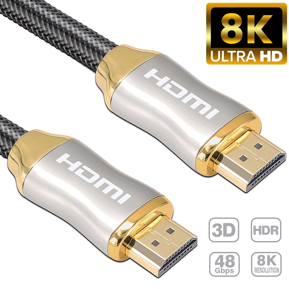 1m 2m 3m 8K HDMI Cable 4K 60HZ UHD HDR 48Gbps V2.1 for Xiaomi Samsung Screen TV PS4 Splitter Switch Audio Video Cable 8K HDMI