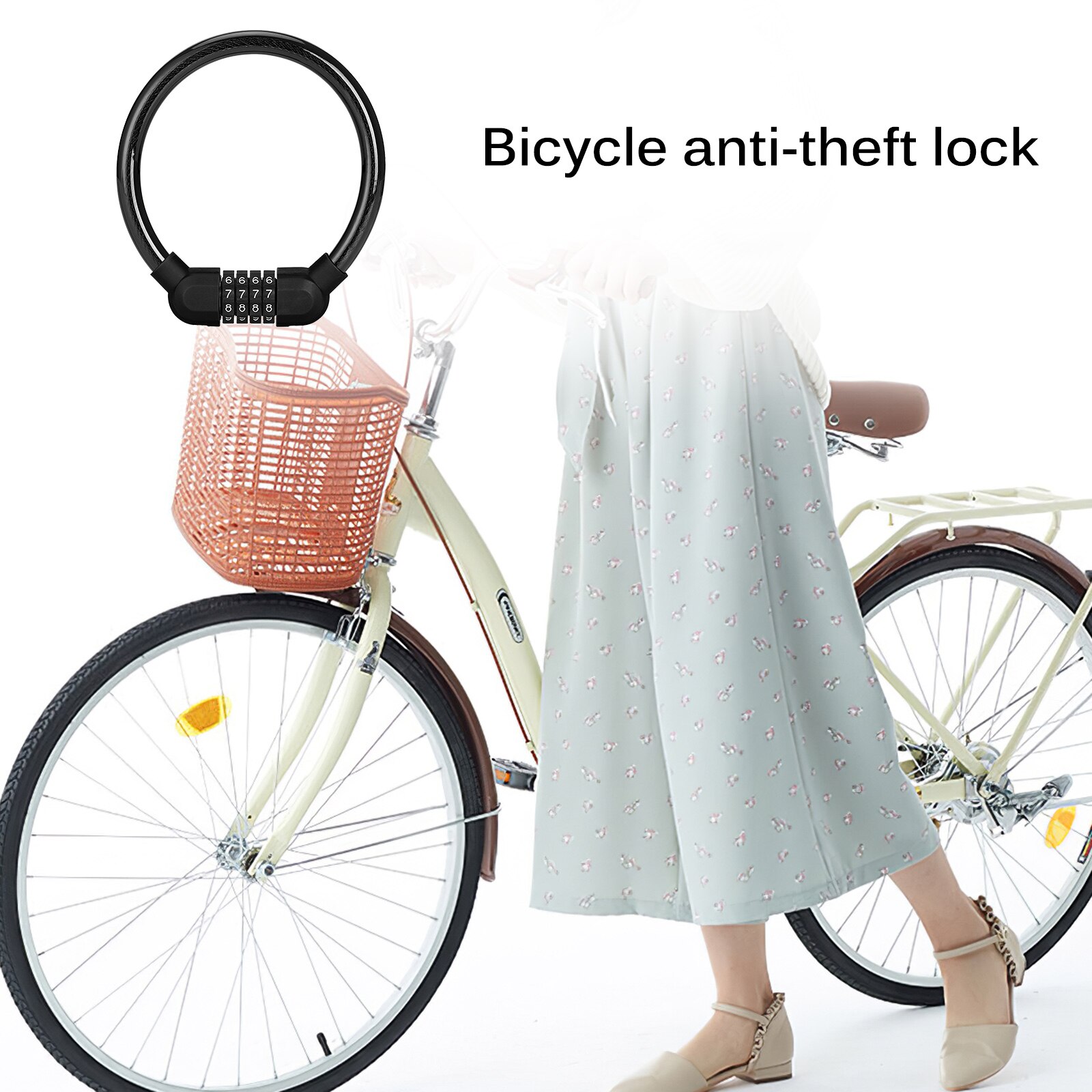 Digit Bicycle Chain Lock Anti-Theft Anti-Cutting Alloy Steel Motorcycle Cycle Bike Cable Code Password Lock Bike Accessories