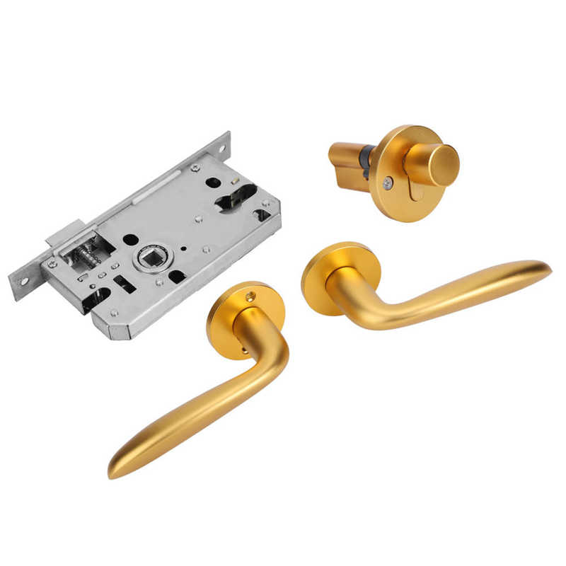 door handles for interior doors Zinc Alloy Super Silent Entry Door Handle Lock Locking Lever Set Reversible for Right Left