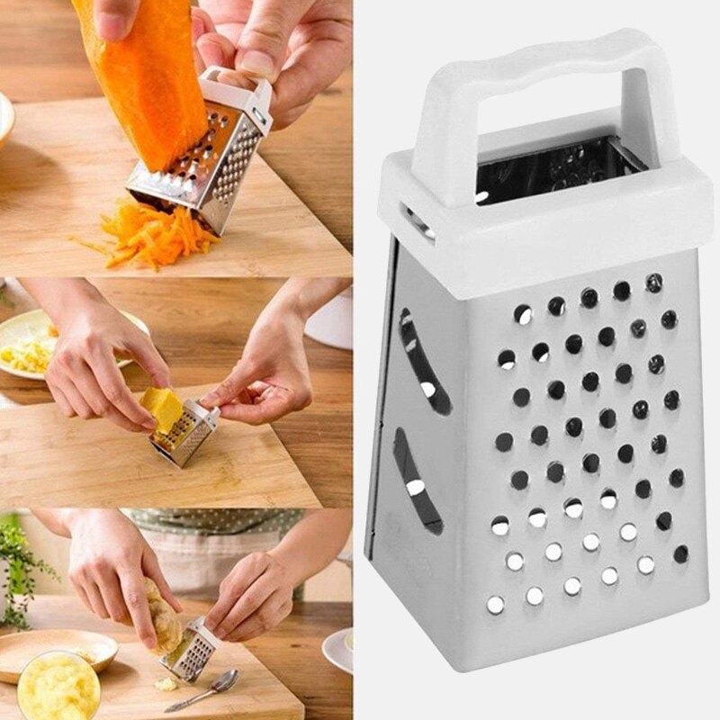 Gadget de cuisine 4 côtés Mini râpe à fromage végétal râpe à noix de muscade Zester acier multi-fonction déchiqueteuse verticale trancheuse Cutter