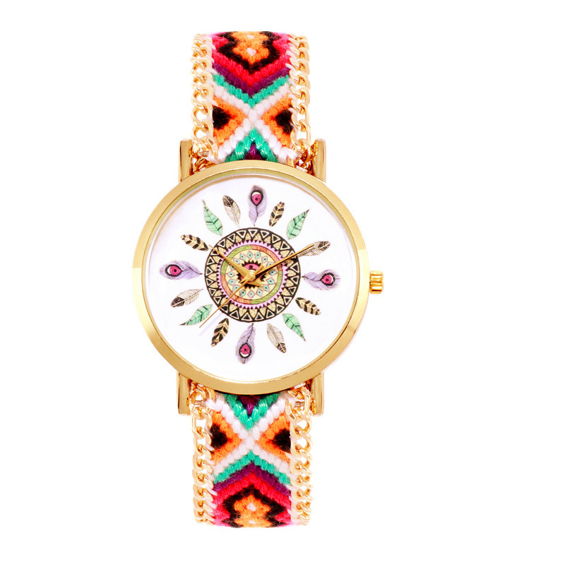 Montre à Air pour femmes, Style ethnique, tissé à la main, chaîne en laine, attrape-rêve, Simple, , bijoux, bricolage: B-4