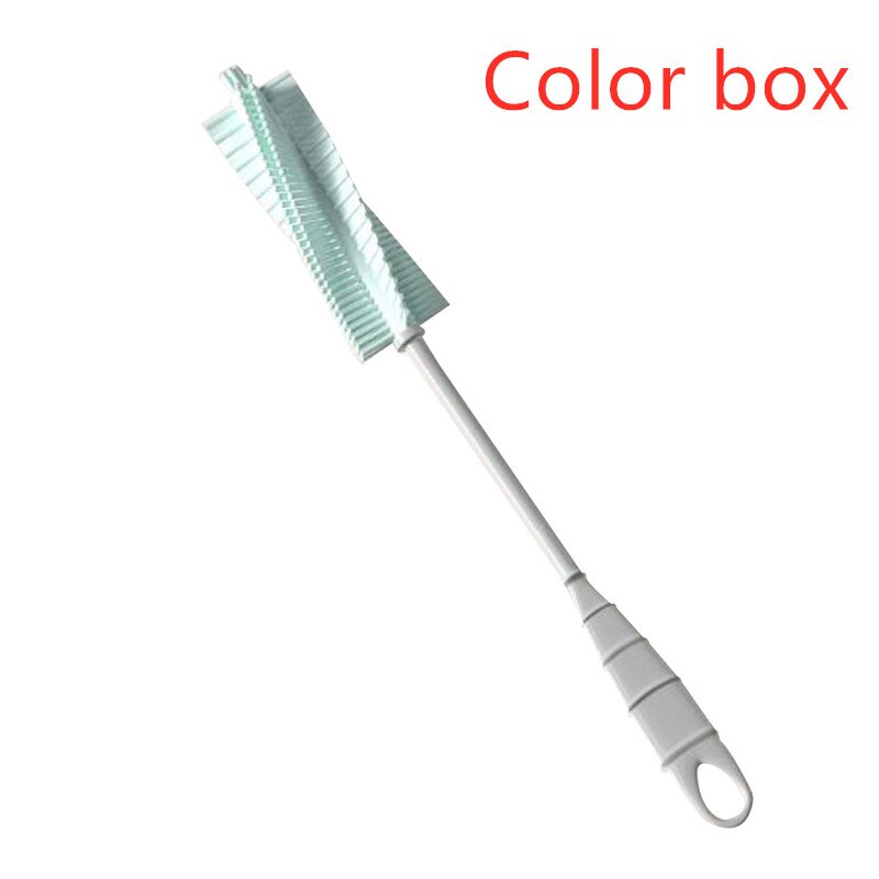Silicone Glass Baby Bottle Brushes Long Handle Cup Brush Kitchen Clean Tea Glass Wash Cup Silica Brush Household Cleaning Tools: Blue Color box