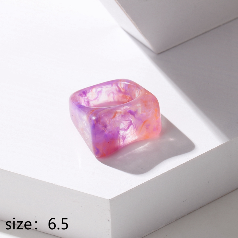 KUSS FRAU Neue Bunte Transparente Acryl Unregelmäßigen Marmor aufbringen Ring Harz Schildkröte Ringe für Frauen Mädchen Schmuck