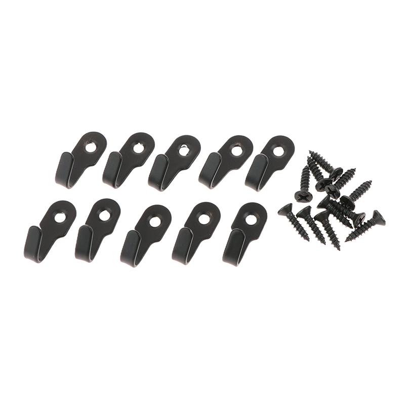 10Pcs/Set Mini Stainless Steel J-shaped Hook With Screw Items Key Rack Wall Mounted Punching Hook Bathroom Kitchen Hardware: Light Grey