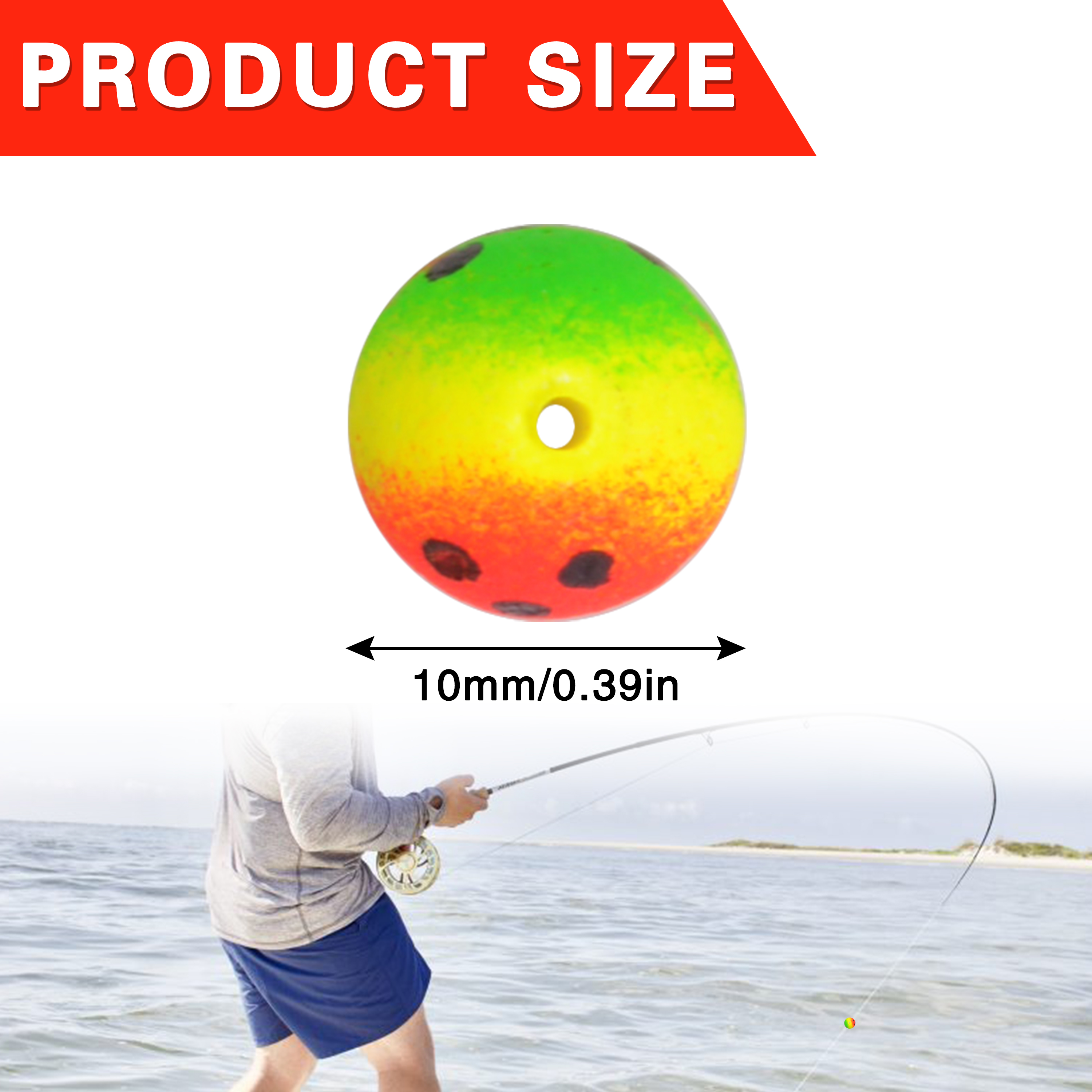 100 Pieces Foam Floats Round Fishing Snell Floats Pompano Rigs Fishing Rig for Surf Fishing Live Bait Walleye Rig Making