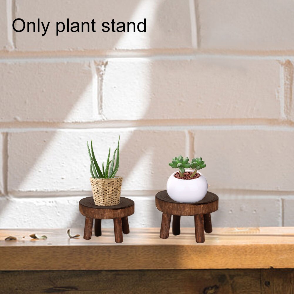 Garden Stool Wooden Holder Free Standing Home Decor Base Succulent Display Bonsai Plant Stand Indoor Outdoor Balcony Flower Pot