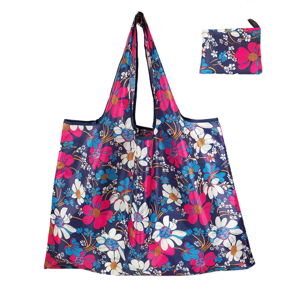 Foldable Shopping Bags Eco Reusable Storage Bags Cartoon Animal Floral Fruit Pattern Sundries Organizer Bags 56x46cm 1PC