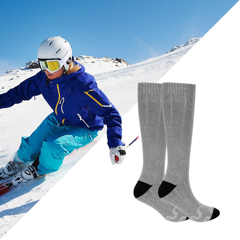 Chaussettes chauffantes d'hiver pour le ski pour hommes et femmes,accessoire avec batterie rechargeable pour la pratique du cyclisme, la randonnée, le snowboard,