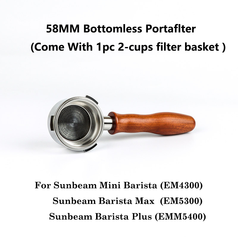 Sunbeam 58mm Bottomless Naked Portafilter 3 ears Filter Holder for Sunbeam Mini Barista/Barista Max/Barista Plus Coffee Machine: SKY BLUE