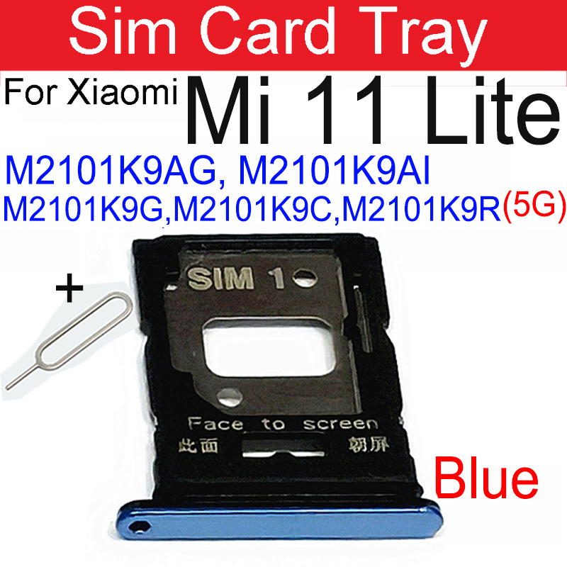 Bandeja de tarjeta Sim para Xiaomi Mi 11 Lite (jóvenes), bandeja Sim 4G 5G, ranura para tarjeta, adaptador de lector de tarjetas SIM Dual híbrido, piezas de reparación: Plata