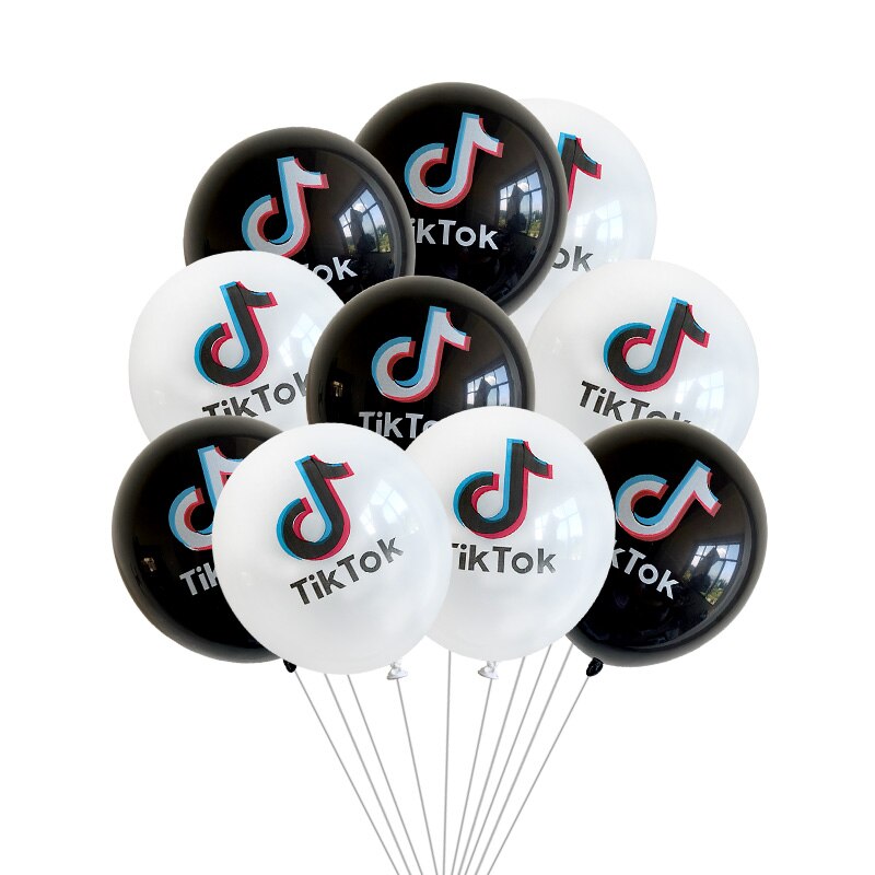 10Pcs 12Inch Notities Latex Ballonnen Kleine Video Symbool Ballen Verjaardagsfeestje Decor Populaire Muziek App Helium ballon: Fluorescentie Geel