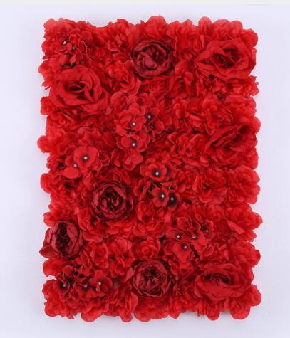 60 x 40cm kunstige silke blomsterpaneler, roser, peoner, hortensia blomsterbakgrunn for bryllupsfest blomsterveggdekorasjon: 3