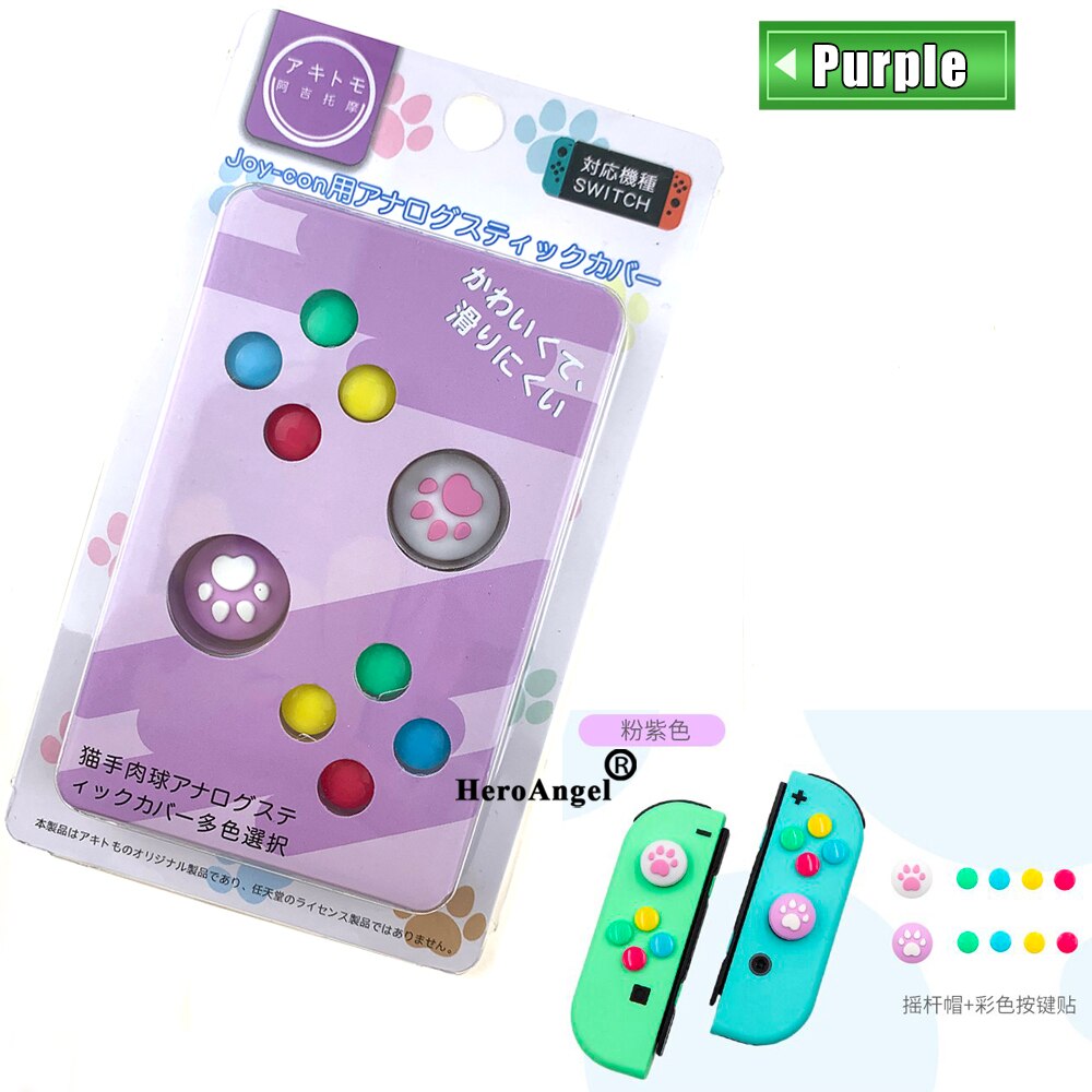 NS Switch JoyCon DIY Colorful ABXY Directions Keys Buttons for Nintend Switch NS NX Controller Joy-con Left Right Controller: Purple