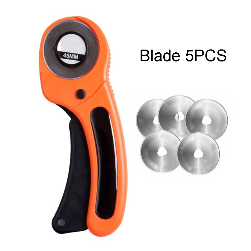 Leather Craft Rotary Cutter Leather Cutting Tool Fabric Cutter Circular Blade DIY Patchwork Sewing Quilting Fit Olfa Cut: 5 blades