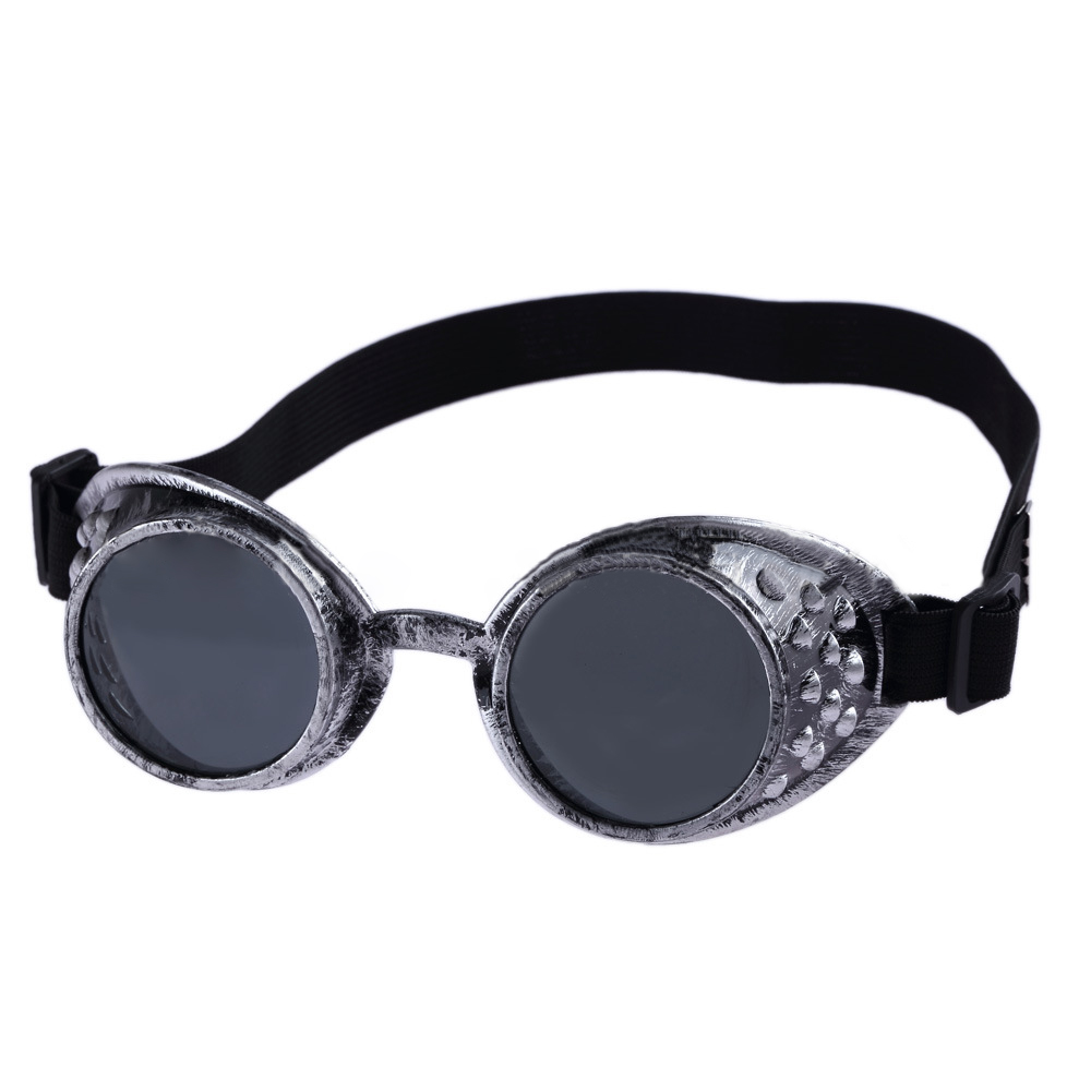 Vintage okulary Steampunk dla dorosłych okulary Cosplay gogle dekoracje na Halloween Heavy Metal gogle kierowcy soczewki Eclipse unisex: Szampan