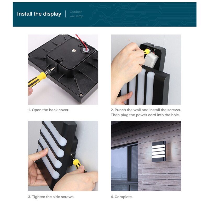 Moderne 15w- delige waterdichte buitenwandlampen met led-verlichting, balkon, veranda, tuin, wandlampen, gang, tuin, buitenmuurverlichting