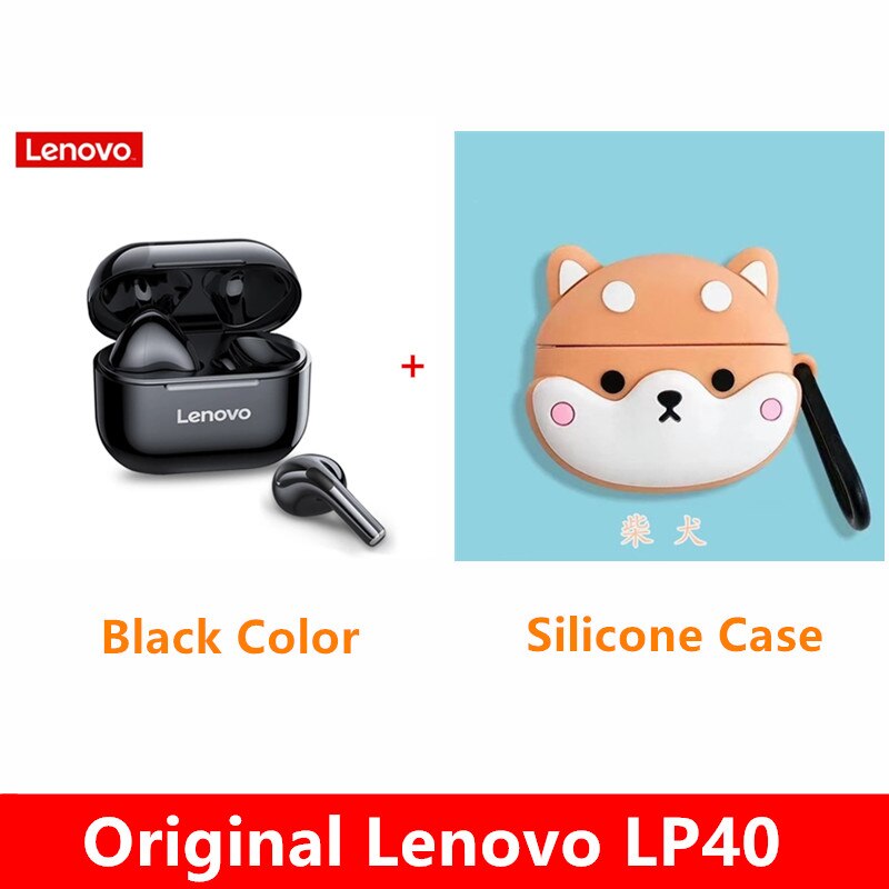 Original Lenovo LP40 TWS Wireless Earphone Bluetooth 5.0 Dual Stereo Noise Reduction Bass Touch Control Long Standby 300mAH: lp40black gou