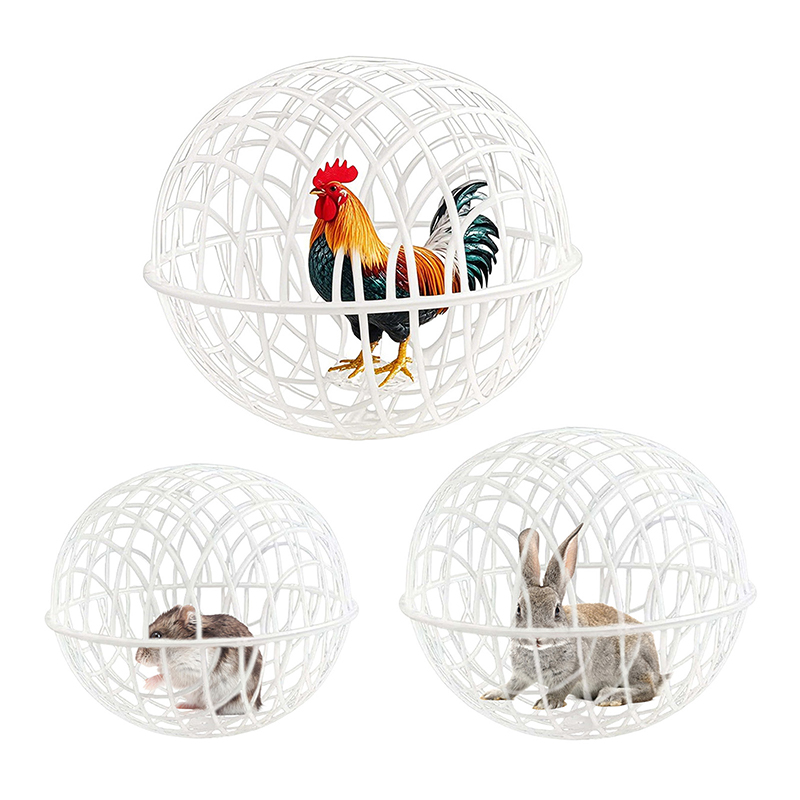 Outdoor Pet Ball Cage, Movable Dome-Shaped Animal Hutch, Plastic Mesh Pet Enclosure, Rabbit Coop