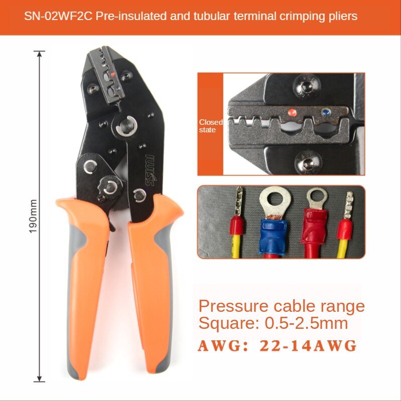 Iwiss SN-28B/48B/06/0325 Krimptang Klem Gereedschap Draad Connector Tool Tang Voor JST-SM /Dupont /XH2.54/PH2.0 /Tab Terminal