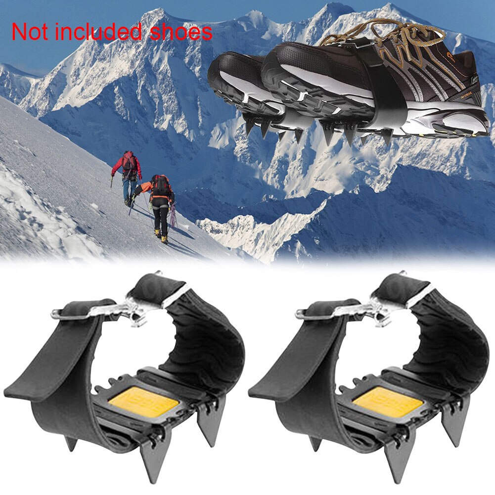 4 Teeth Cleats Spikes Climbing Anti-slip Traction Ice Gripper Hiking Outdoor Overshoe Crampons