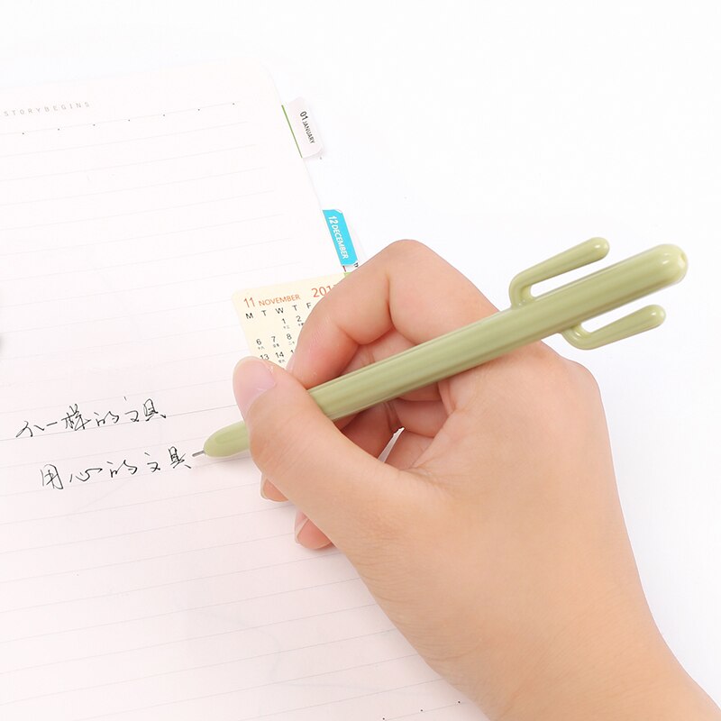 1pcs Cartoon Cactus Style Pen Out of Pencil Case Write Easy and Smooth Pencil Bag Stationery School Supplies