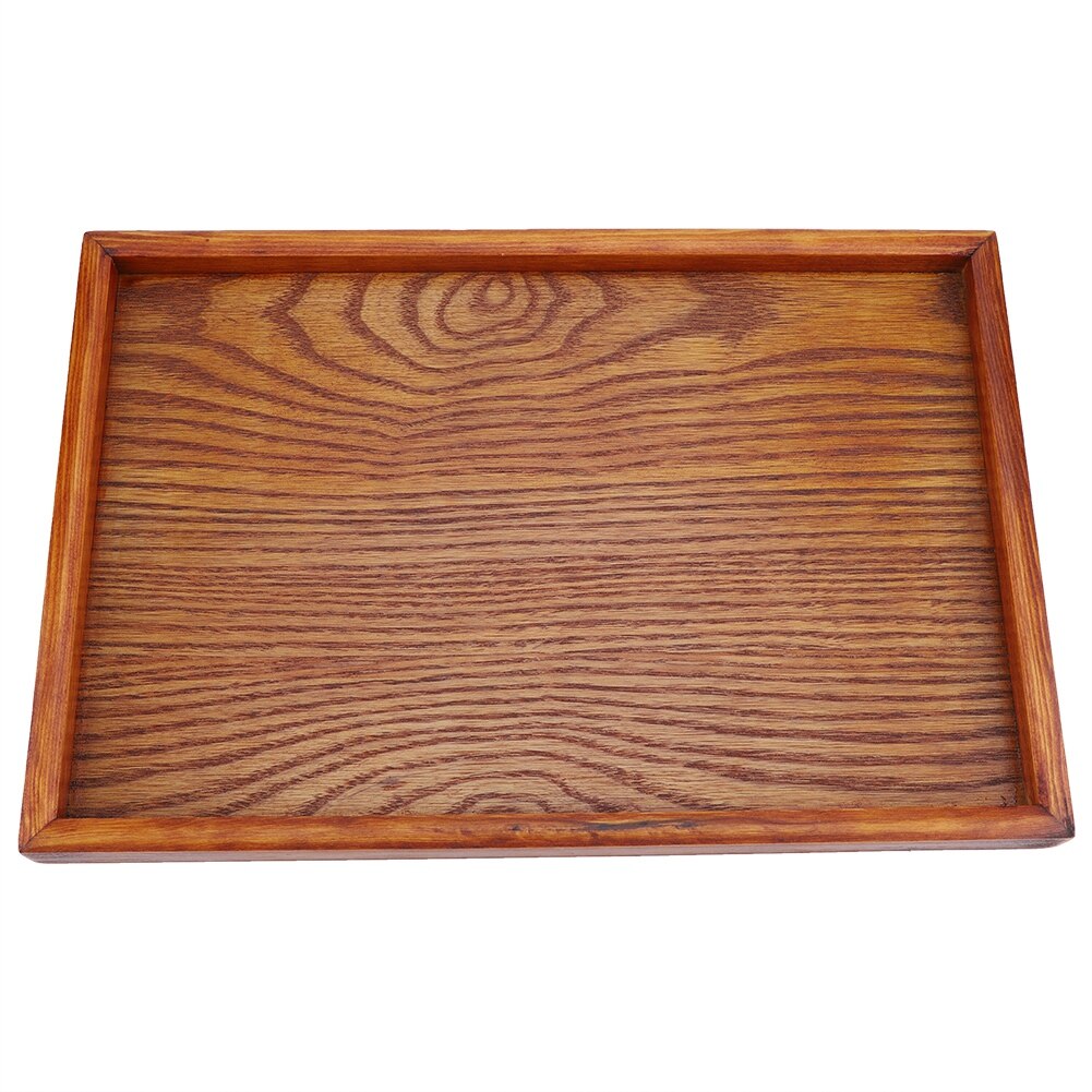 Rectangle Wooden Tray Breakfast Food Dinner Dessert Tea Tray Plate Storage Family Kitchen Accessories Organizer