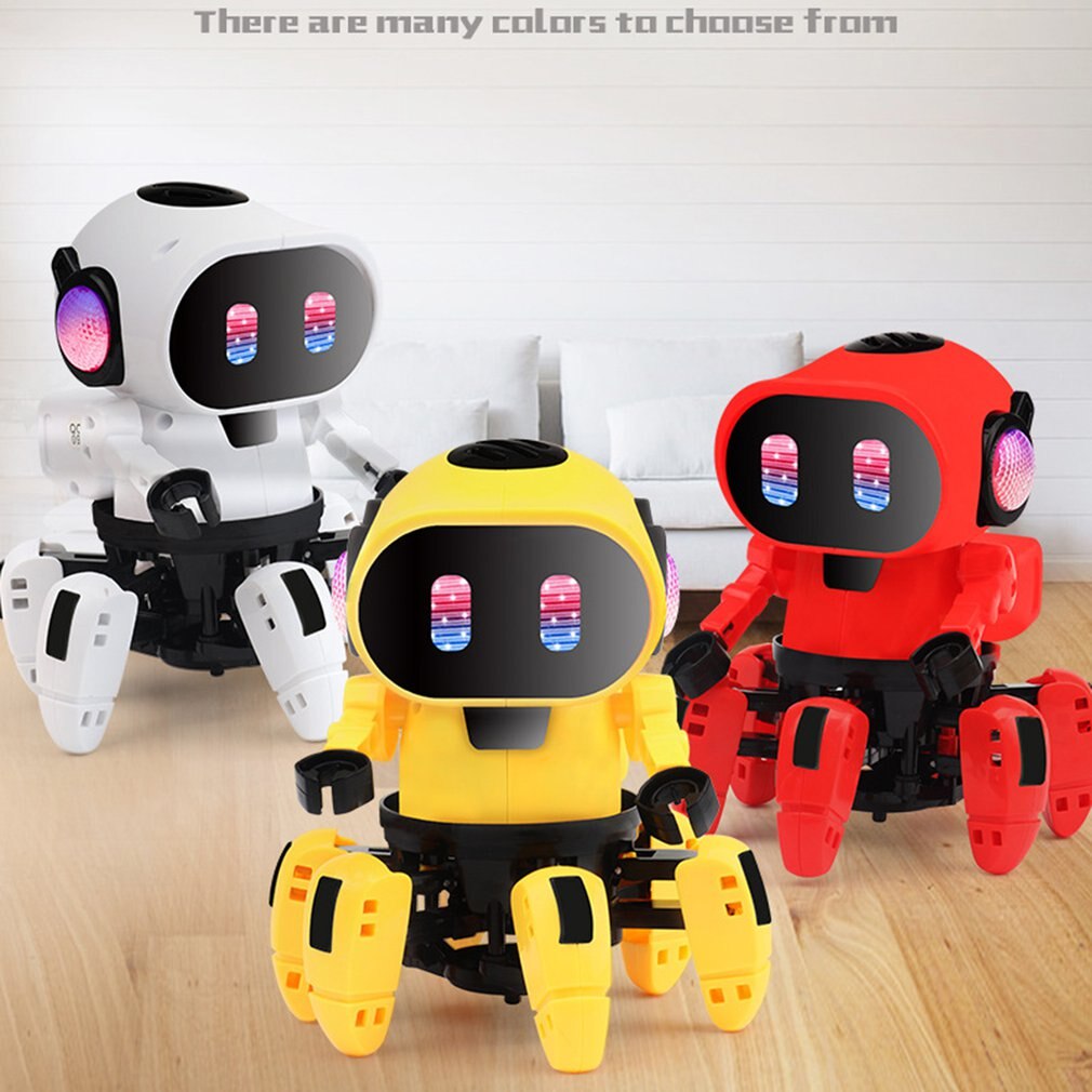 Electric Six-claw Robot Toy Arming Swing Dancing Fish Small Music Children Shaking Toys With Lights Toy