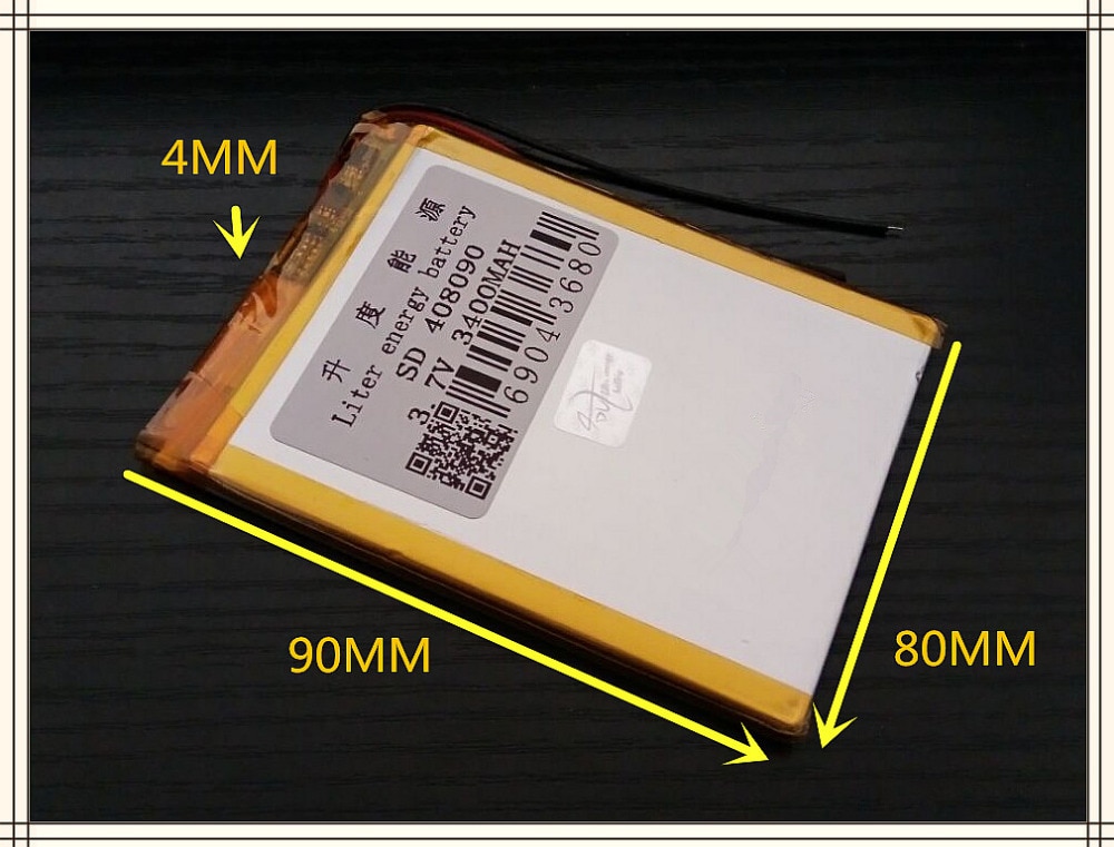 Beste batterij Maat 408090 3.7 V 3400 mah lithium-polymeer Batterij met Bescherming Boord Voor PDA Tablet PCs Digitale producten Fr