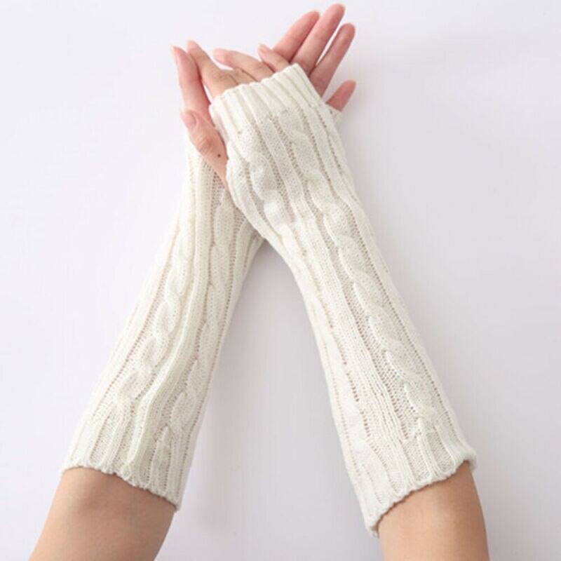 Nova marca feminina braço warmer 1 par feminino algodão para cabo de malha quente inverno manga sem dedos luvas sólido outono inverno quente 2019