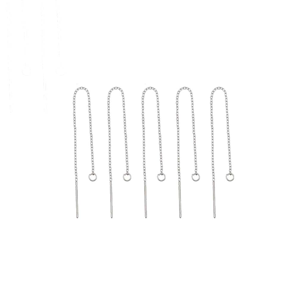 10 Uds. De hilo para pendientes de gota de acero inoxidable de 60/80/100mm para manualidades, alambre para pendientes con borlas hipoalergénicas, suministros de joyería, accesorios: M / Blanco