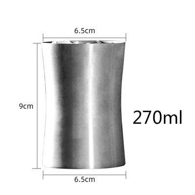 Kreative Edelstahl Cocktail Glas Whisky Bier Becher Dicken Ei Geformt Breiten Mund Tasse Bar Club Haushalts Restaurant Wasser Tasse: 270ml