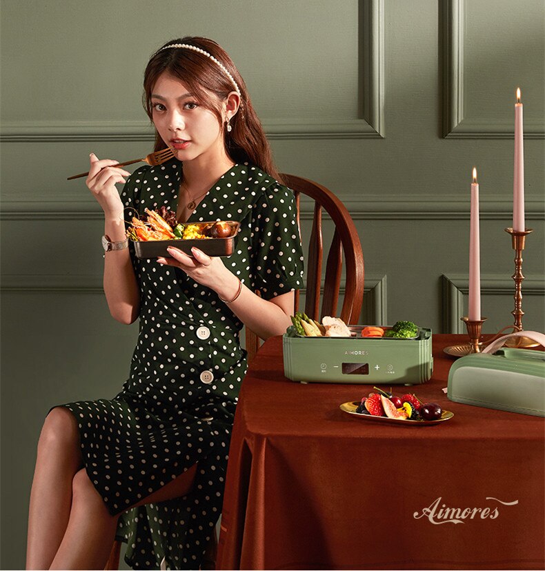 220V 1L Mini Portable Electric Meals Lunch Heating Box Electric Rice Cooker Automatic Multi Cooker For Travel Hotel