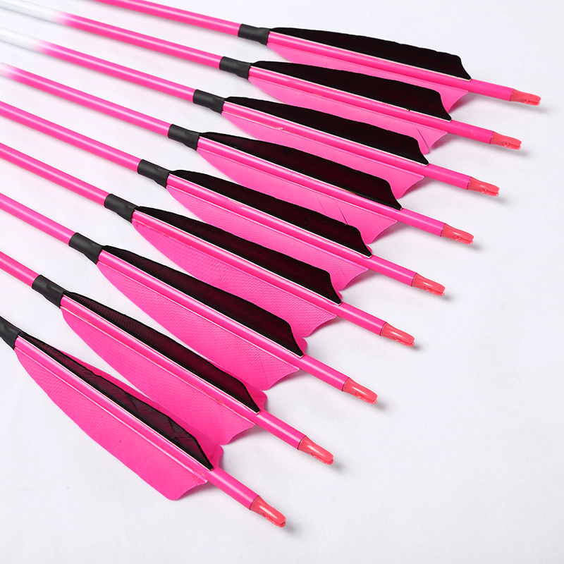 Flèches en carbone pour tir à l&#39;arc, ID6.2mm colonne vertébrale 300-600 30/32 pouces, accessoires pour la chasse à l&#39;arc traditionnel composé de 6 pièces