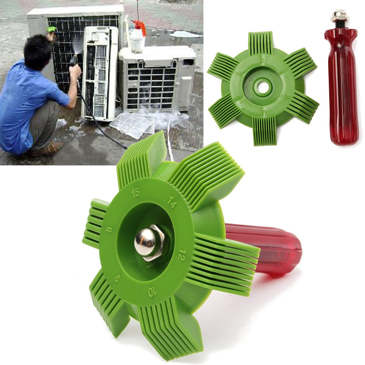Auto airco radiator condensor verdamper vin spoel kam airconditioner spoel rechtzetten reinigingsgereedschap auto koelsysteem