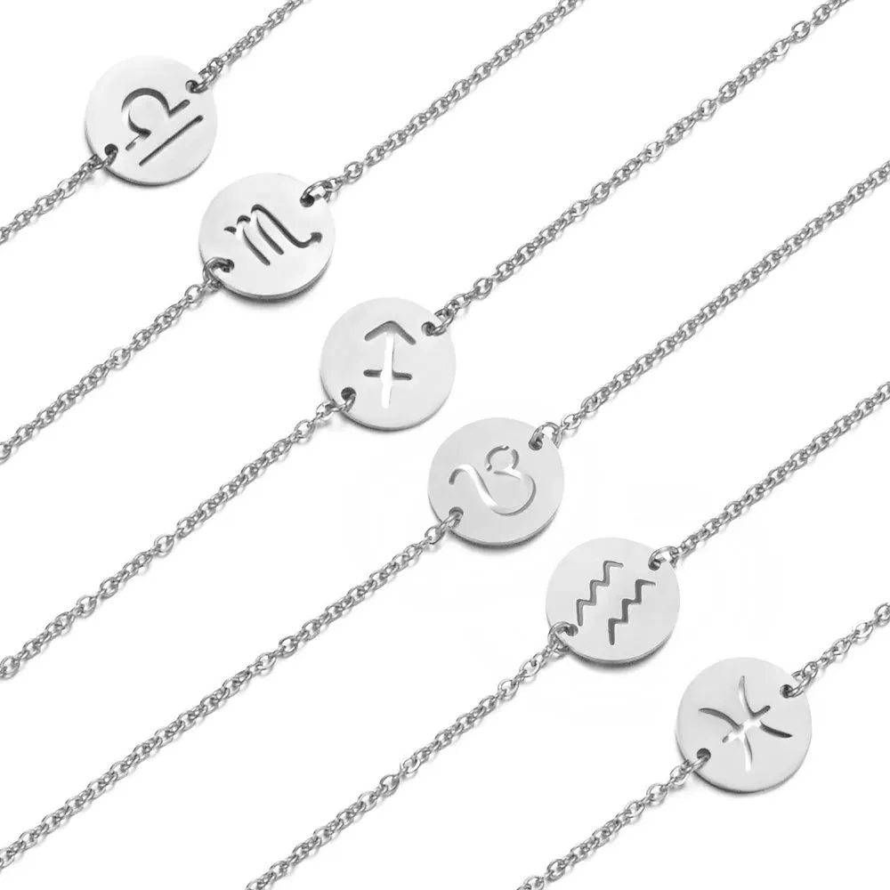 Capricorn Aquarius Pisces Aries Taures Gemini Cancer Leo Virgo Libra Scorpio Sagittarius Zodiac Necklace Friendship Bff