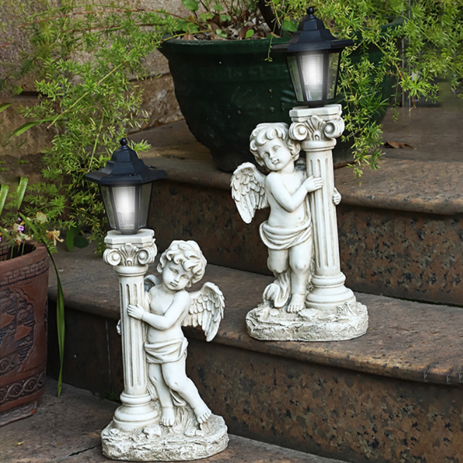 Antique Angel Garden Decoration Resin Ornamentsindoor And Outdoor Solar Angel Landscape Decoration Handicraft For