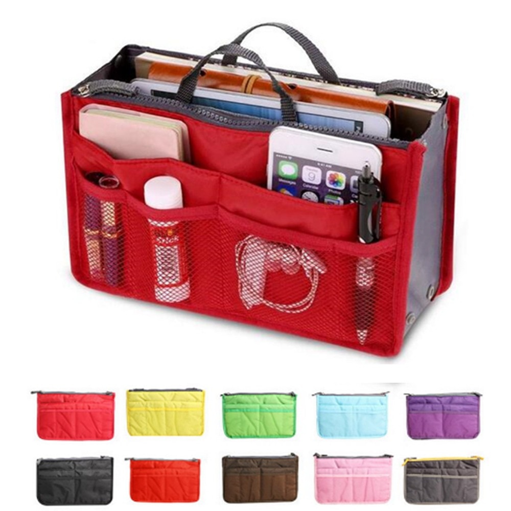 Makeup Bag Case Organizer Insert Bag Women Nylon Travel Handbag Large liner Lady Make up Cosmetic Bag Female Wash Toiletr