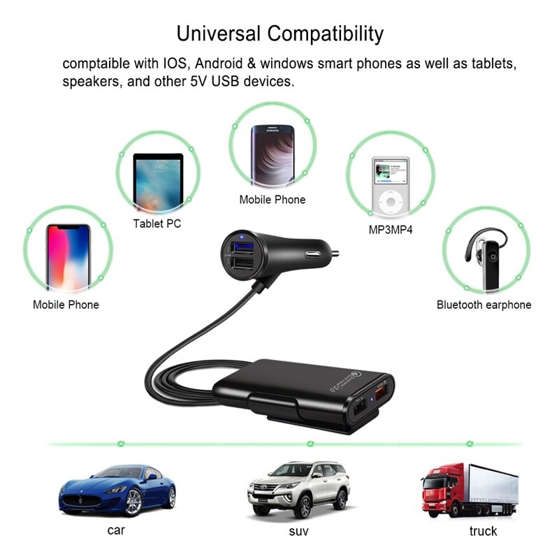 Tongdaytech Auto Ladegerät USB schnell aufladen 3,0 Für Iphone X 7 praktisch Schnelle Ladegerät in Auto Chargeur Für Samsung xiaomi Cargado