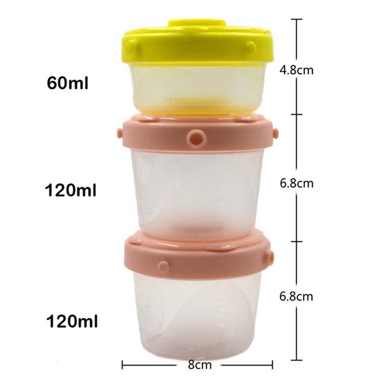 Bærbar mælkepulverformel dispenser madbeholder opbevaringsboks til babybørn toddler tre gitter baby madopbevaringsboks