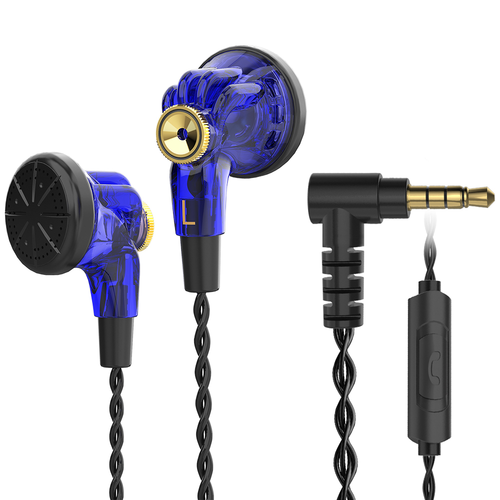 PT03 Typ-C 3,5-mm-Kopfhörer mit Kabel, HD-Anruf, flache Kopfhörer, Sportmusik-Ohrhörer für Telefon, Tablet, Laptop mit Mikrofon: Blau