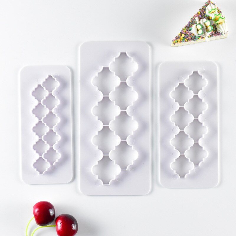 3PCS/Set Square Geometric Cutters Fondant Cookie Cake Mold Cutter Chocolate Mold Cake Decorating Cake Baking Tools for Christmas