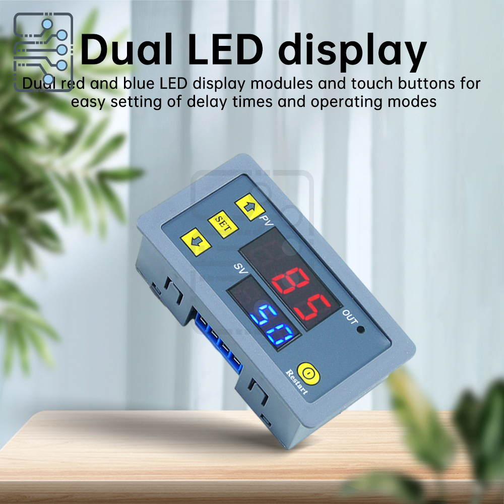 T3230 led-display timer-kontrolafbryder justerbar timingrelæ forsinkelsesafbryder  dc12v dc24v ac110-220v- cyklus timingforsinkelsesrelæ