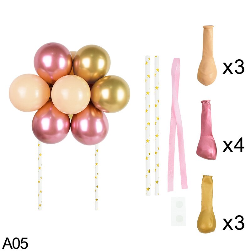 10pcs 5inch Balloon Cake Insert DIY Polka Dot Sequin Cake Flags Accessories Baby Shower Wedding Birthday Party Supply: A05